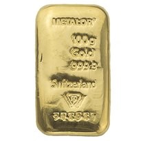 Gold Metalor Cast Bar - 100 Gram
